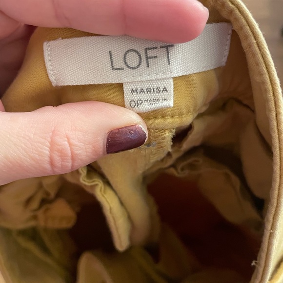 LOFT Womens Mustard Yellow Marisa skinny leg soft stretch pants - Picture 3 of 3